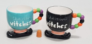 64 X PIECE BRAND NEW LOT CONTAINING 19 CM WITCHES MUG'S 5 BIG BOXES WITH 12 INSIDE AND 4 IN SMALL BOXES (SKU HA1A2337) (LOAD 11 - PALLETS 2,3,4)