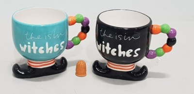 64 X PIECE BRAND NEW LOT CONTAINING 19 CM WITCHES MUG'S 5 BIG BOXES WITH 12 INSIDE AND 4 IN SMALL BOXES (SKU HA1A2337) (LOAD 11 - PALLETS 2,3,4)