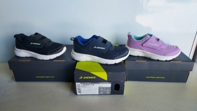 15 X EX DISPLAY DEMIX KIDS RUNNING, TRAINING SHOES IN VARIOUS EU SIZES IE 33, 34,35, ETC