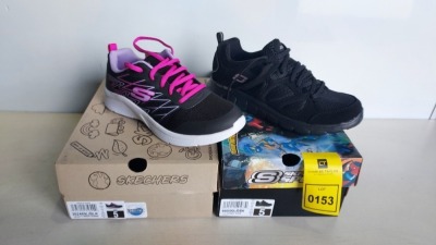 10 X EX DISPLAY SKECHERS KIDS MIXED SHOE LOT TO INCLUDE 4X SKECHERS SPORT, 6 X SKECHERS MACHINE WASHABLE SIZES UK 2, 2.5, 4,ETC