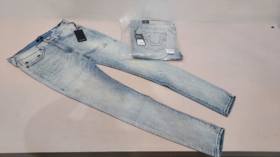 10 X BRAND NEW TRUE RELIGION TONY SKINNY DENIM JEANS SIZE 34W - RRP-£129.00 PP