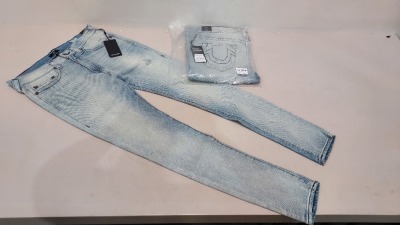 9 X BRAND NEW TRUE RELIGION TONY SKINNY DENIM JEANS SIZE 34W - RRP-£129.00 PP
