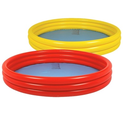 9 X BRAND NEW KIDS SUN CLUB LARGE COLOURFUL BRIGHT INFLATABLE PADDLING POOL IN RED AND YELLOW ( 157 CM X 25 CM ) IN 1 BOX AND 3 LOOSE