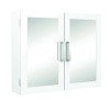 12 X BRAND NEW WICKES WHITE FRAMED MIRRORED DOUBLE DOOR CABINETS 65 x 55 x 12CM FOR KITCHEN / BATHROOM (W477/000) - RRP £50 - TOTAL £600