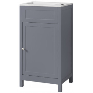 6 X BRAND NEW CLOAKROOM 460MM FLOORSTAND UNITS IN DOVE (BS4126/421) - RRP £105 EACH - TOTAL £630 - FLOORSTAND ONLY