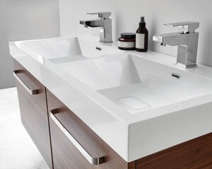 5 X BRAND NEW EKO SOLID SURFACE WHITE DOUBLE GEL STONE BASINS 1100 x 470 x 50 MM - (PROD CODE 848) - RRP £207 - TOTAL £1035 - BASINS ONLY