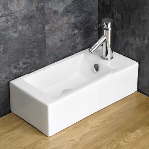 TRADE LOT OF 24 X BRAND NEW 460 X 255MM WHITE SLIM CERAMIC BASINS (PROD CODE 811) - 6KG EACH - TOTAL 144KG - RRP £69.85 - TOTAL £1678.80 - BASINS ONLY & NO OVERFLOW