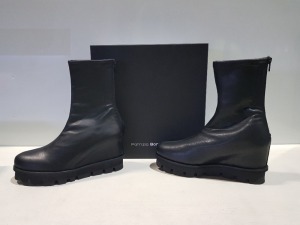 2 X BRAND NEW PATRIZIA BONFANTI SHOE LOT CONTAINING - TANIA ECOPELLE NERO BOOTS - KUNI ELASTIC DENVER PIETRO BOOTS IN SIZE 38 RRP-£259.00 PP