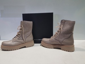 2 X BRAND NEW PATRIZIA BONFANTI SHOE LOT CONTAINING - KUNI ELASTIC DENVER PIETRO BOOTS - MAMMUT NERO BOOTS IN SIZE 40 RRP-£259.00 PP