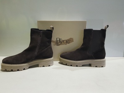 4 X BRAND NEW DL SPORT SHOE/BOOT LOT CONTAINING - VELOUR EBANO ANKLE BOOTS - NABUK NERO BOOTS - VITELLO RIVER ANKLE BOOTS ETC IN SIZES 41 AND 42