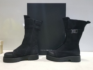 2 X BRAND NEW PATRIZIA BONFANTI/DL SPORT SHOE LOT CONTAINING - KUNI HIGH BELT NABUK NERO BOOTS - SPORTS STONE BOOTS - SIZE 36 AND 40
