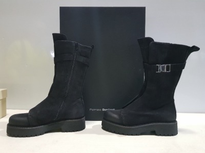 2 X BRAND NEW PATRIZIA BONFANTI/DL SPORT SHOE LOT CONTAINING - KUNI HIGH BELT NABUK NERO BOOTS - SPORTS STONE BOOTS - SIZE 36 AND 40