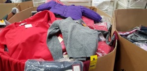 FULL PALLET OF WINTERBOTTOMS SCHOOL CLOTHING CONTAINING - RED JUMPERS - GREY JUMPERS - NAVY JUMPERS - PURPLE COAT - ETC ALL IN VARIOUS SIZES