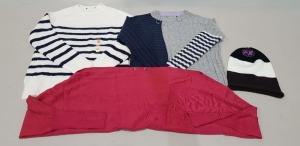 30 X BRAND NEW MIXED CLOTHING LOT TO INCLUDE KNITTED JUMPERS - IN VARIOUS SIZES AND KNITTED HATS