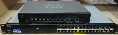 2 X MIXED LOT CONTAINING SG300-28PP - 28 PORT GIGABIT PoE+ MANAGED SWITCH BOARD AND 1 X CISCO SG300-10 - 10 PORT GIGABIT MANAGED SWICTH BOARD ( NO POWER LEAD )