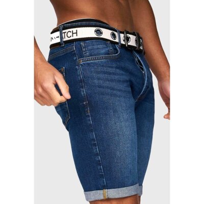 16 X BRAND NEW CROSSHATCH MENS REESTIER DENIM SHORTS WITH BELT IN SIZES 32-34-36-38