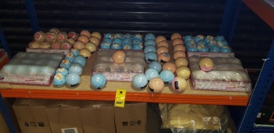 110 + PIECE BRAND NEW BOMB COSMETIC BATH BOMBS - IN VARIOUS SCENTS AND COLOURS - IN 160 G AND 250 G BALLS - ON A FULL SHELF