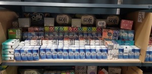 APPROX 200 X FACTORY SEALED TISSUE BOXES / TISSUE MULTIPLE PACKS IN VARIOUS SIZES & DESIGNS - MAINLY SUPERMARKET, CASH & CARRY & PHARMACY BRANDED (NOTE: THESE ARE FACTORY APPROVAL SAMPLES- BATCH NUMBER & DATE MARKED BUT IDEAL FOR END USER) IN 7 BOXES