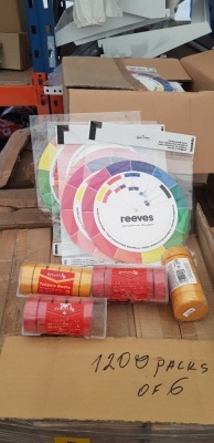 1200 PACKS OF 6 YELLOW AND RED TEMPERA BLOCKS 57 X 19MM ON FULL PALLET