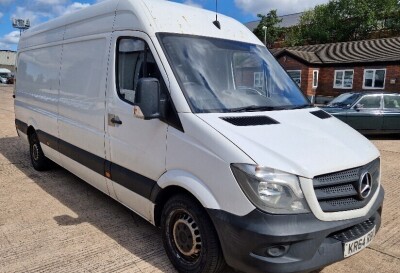 WHITE MERCEDES BENZ SPRINTER 313 CDI (DIESEL), REG NO: KR64 RBO, ENGINE SIZE: 2143CC, 1ST REGISTERED 27/11/2014, WITH V5, 2 KEYS, MILEAGE: 230,688, MOT UNTIL 17/08/2024, WITH CRUISE CONTROL