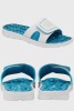 14 X BRAND NEW DUNLOP ADJUSTABLE STRAP MEMORY FOAM SLIDERS - WOMANS JAYNE SLIDERS IN WHITE/ BLUE 1=UK4 / 3 = UK 5 / 4 = UK 6 / 3=UK7 / 2= UK 8 / 1= UK 9 / ALL IN 1 BOX - 2