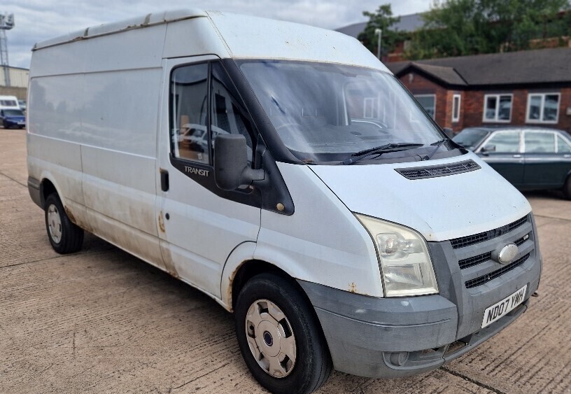 WHITE FORD TRANSIT 100 T350L RWD (DIESEL), REG NO: ND07 YMH, ENGINE ...