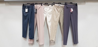 5 PIECE MIXED BRAND NEW PANTS LOT CONTAINING 2 X LOUISA CERANO PANTS, 2 X JOSEPH RILKOFF - 1 X JANE LUSHKA PANTS IN VARIOUS SIZES