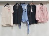 5 PIECE MIXED BRAND NEW CLOTHING LOT CONTAINING 3 X JANE LUSHKA TOPS, 1 X ALPHA TOP AND 1 X KINROSS CASHMERE SCARF IN VARIOUS SIZES
