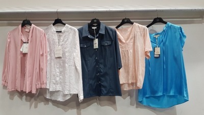 5 PIECE MIXED BRAND NEW CLOTHING LOT CONTAINING 2 X JANE LUSHKA TOPS, 2 X ZYGA TOPS AND 1 X CHARLOTTE SPARRE TOP IN VARIOUS SIZES