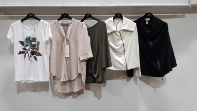 5 PIECE MIXED BRAND NEW CLOTHING LOT CONTAINING 2 X JOSEPH RILKOFF TOPS, 2 X ANIA SCHIERHOLT TOPS AND 1 X JANE LUSHKA TOP IN VARIOUS SIZES