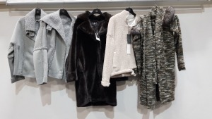 5 PIECE MIXED BRAND NEW CLOTHING LOT CONTAINING 2 X ANNETTE GORTZ JACKETS - 1X ANNE CLAIRFE JACKETS - 1X LUUISA CERANO JACKET ETC IN VARIOOUS SIZES