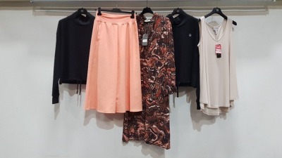 5 PIECE MIXED BRAND NEW CLOTHING LOT CONTAINING 2 X JANE LUSHKA TOPS, 1 X CHARLOTTE SPARRE DRESS, 1 X JOSEPH RILKOFF DRESS AND 1 X ANIA SCHIERHOLT SKIRT IN VARIOUS SIZES