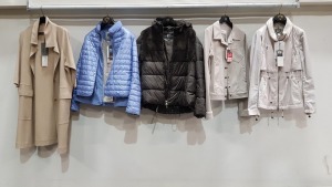 5 PIECE MIXED BRAND NEW CLOTHING LOT CONTAINING 2 X DIEGO COATS, 1 X JANE LUSHKA JACKET, 1 X LUISA CERANO COAT AND 1 X ANIA SCHIERHOLT BLAZER COAT IN VARIOUS SIZES