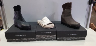 4 X BRAND NEW PATRIZIA BONFANTI SHOE LOT CONTAINING - FREYA NADA BOOTS - NABUK NERO BOOTS - TAUPE BOOTS ETC IN SIZES 39 - RRP-£259.00PP