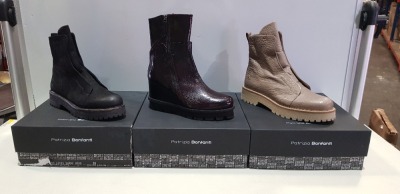 4 X BRAND NEW PATRIZIA BONFANTI SHOE LOT CONTAINING - NABUK NERO BOOTS - MAMMUTR NERO BOOTS - KUNI ELASTIC BOOTS IN SIZES 40- RRP-£259.00PP