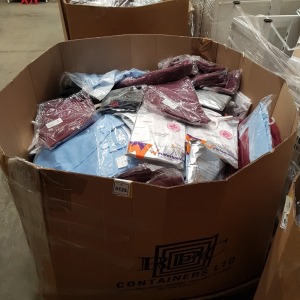 FULL PALLET OF WINTERBOTTOMS SCHOOL CLOTHING CONTAINING BOYS 2 PACK SHIRTS - GIRLS BLOUSES - SWEATSHIRTS - GIRLS NON IRON SHIRTS - ETC ALL IN VARIOUS SIZES