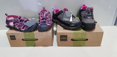 4 X EX DISPLAY CMP KIDS HIKING SHOES AND SANDALS IN SIZES UK 2 - 2.5 - 3