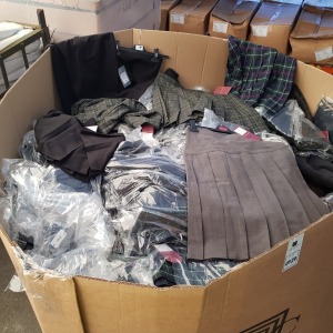 FULL PALLET OF WINTERBOTTOMS SCHOOL CLOTHING TO INCLUDE SKIRTS, BLAZERS, TROUSERS, IN VARIOUS COLOURS AND SIZES