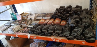 100 PIECE MIX LOT COTAINING BREWOOD COFFEE BEANS 500G , VARIOUS BOOKS TO INCLUDE TWO GREEDY ITALIANS , ANTONIO CARLUCCIO PASSION FOR PASTA , ETC ON A FULL BAY