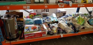 100 PIECE MIXED LOT CONTAINING BODY BUBBLE BALLS INFLATES TO 1.2M , FINE ELEMENTS TEA/ COFFEE DISPENSER , KIDS POWER RANGERS HELMET WITH KNEE PADS , WORKWEAR BACK SUPPORT , KIDS GARDENING BAGS WITH TOOLS ETC ON A FULL BAY