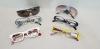 1900 PIECE LOT CONTAINING VARIOUS STYLES OF MARCUS K GLASSES WITH UV400 LENSES PROTETION , VARIOUS COLOURS IN 19 TRAYS (TRAYS NOT INCLUDE)