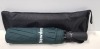 20 X BRAND NEW NEWDORA TRAVEL FOLDING UMBRELLA AUTO OPEN - INCLUDES MICROFIBRE CLOTH - IN DARK GREEN