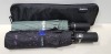 20 X BRAND NEW NEWDORA TRAVEL FOLDING UMBRELLA AUTO OPEN - INCLUDES MICROFIBRE CLOTH - IN STARY SKY AND BEAN GREEN