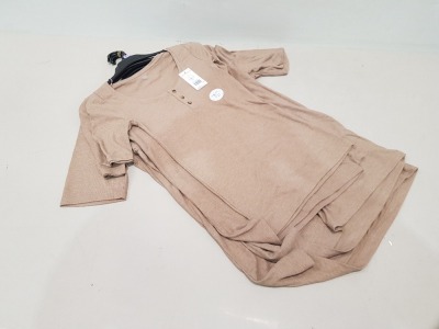 150 X BRAND NEW F&F LADIESZ T-SHIRTS IN BROWN IN SIZES 8 - 12 - 14 - 20 - 22