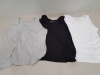 27 BRAND NEW SETS OF 3 CAPSULE VEST TOPS IN GREY WHITE AND BLACK IN SIZES 20/22