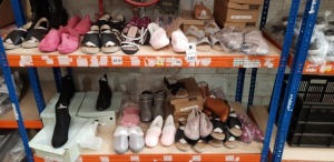 32 X BRAND NEW MIXED SHOE LOT CONTAINING - COMFORT PLUS HEELED SHOES - CUSHION WALK SANDALS - SLIPPERS - COMFORT PLUS KNEE HIGH BOOTS - ANKLE BOOTS ETC ALL IN VARIOUS SIZES