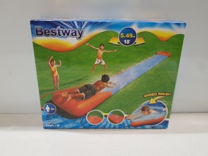 16 X BRND NEW H20GO SINGLE WATER SLIDE WITH RAMP 4.88m LENGTH (RRP £28.99) IN 2 BOXES