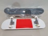 4 X BRAND NEW GLOBE BLOCK SERIF SKATEBOARDS (WHITE/RED) RRP-£84.99 PP