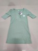 140 X BRAND NEW F&F CREW NECK BUTTONED TOPS IN KHAKI IN SIZES UK 8, 12, 14, 20 AND 22 IN 2 BOXES