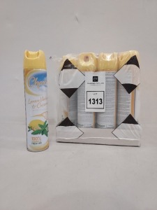 120 PIECES LOT CONTAINING CHARM LEMON VERBENA & CUCUMBER ROOM FRAGRANCE, ELIMINATES ODOURS, 240 ML, 10 PACKS CONTAINING 12 IN EACH.